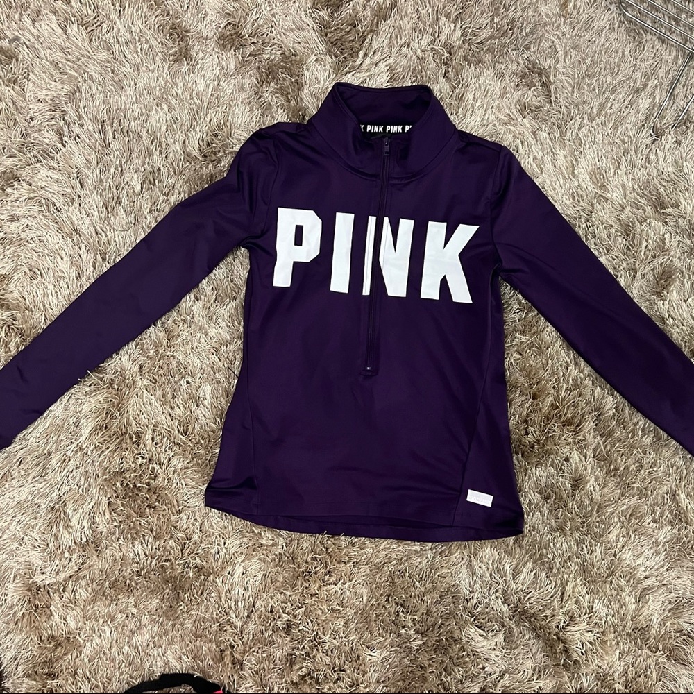 Pink brand long sleeve 3/4 zipper pullover